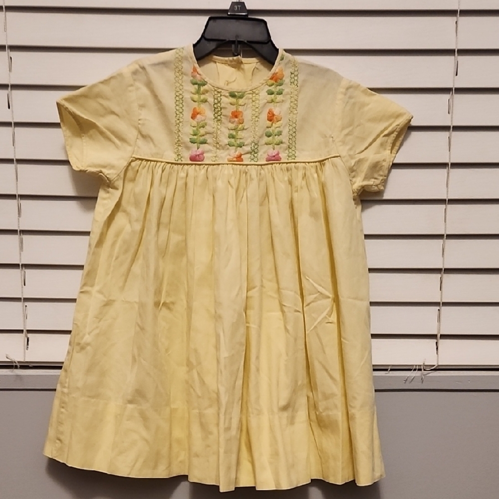 (3 ITEMS FOR $10)Yellow Embroidered Baby Dress